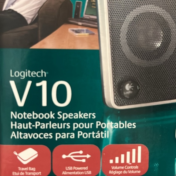 New Logitech V10 Notebook Portable Speakers Black/Silver - Picture 6 of 8
